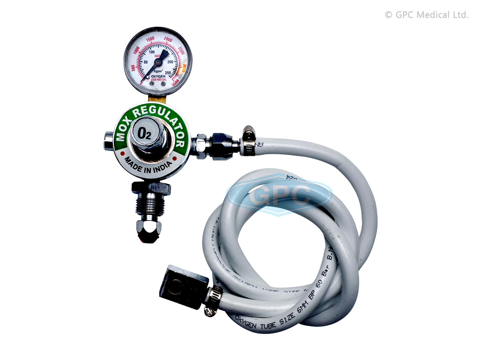 Oxygen Preset Regulator with Pin Index Valve